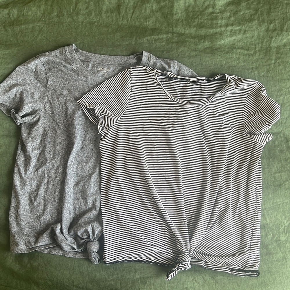 Two Madewell tie up t-shirts
